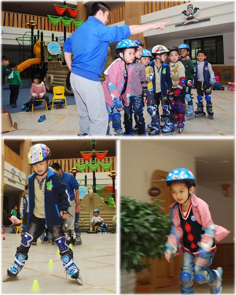棠外飞鹰艺术团实验幼稚园少儿艺术部轮滑班开班