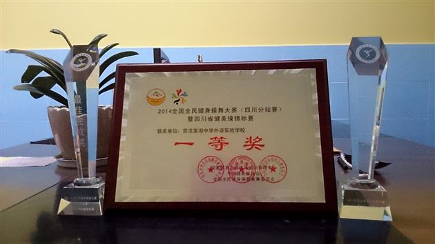棠外啦啦操班荣获“2014年四川省全民健美操锦标赛”中学组健身操自选动作冠军