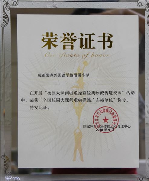 棠外附小啦啦队受邀参加第二届全国啦啦操创意展示大赛获“最佳创意奖”