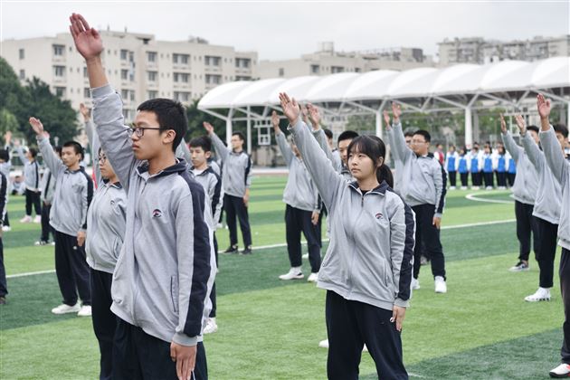 棠外高中2021-2022学年度队列及跑操比赛顺利举行