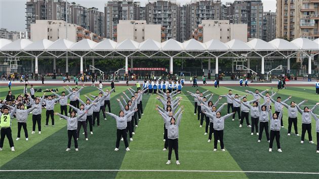 棠外高中2021-2022学年度队列及跑操比赛顺利举行