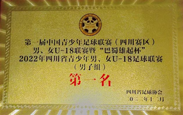 棠外获2022年四川省青少年U-18足球联赛冠军