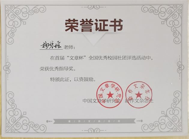 指导教师证书