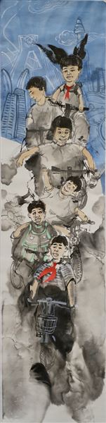 成都棠湖外国语学校+《骑绿道·游天府》+138cm×35cm+初中组+罗奕泽+代伟鹤