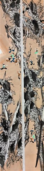 成都棠湖外国语学校+《向阳而生》+138cm×20cm×2+初中组+刘映娴+代伟鹤