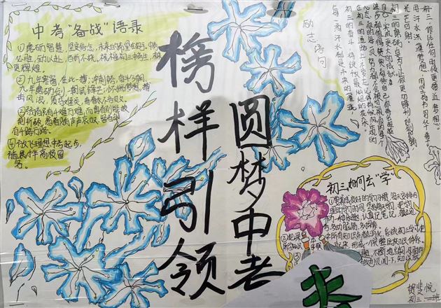 手绘青春色 墙展筑梦情——棠外初2022级开展“筑梦中考”文化墙展评活动