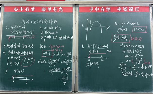 三尺讲台藏匠心,一方黑板展乾坤——棠外高中数学组开展板书展评活动